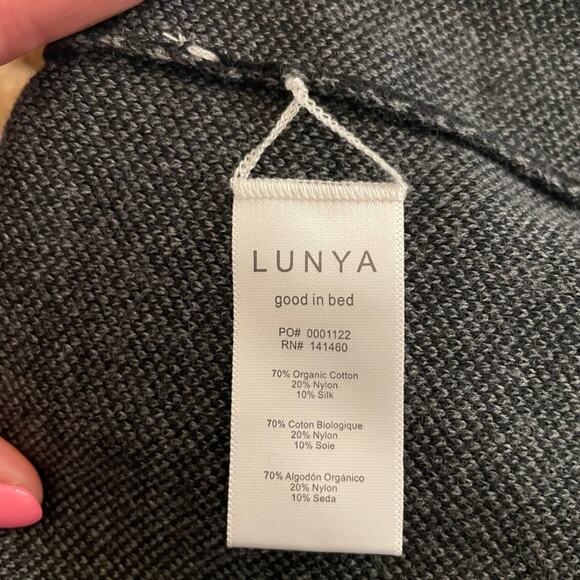 LUNYA Cozy Cotton Silk Pullover Sweater Black & Cream Windowpane Size XL NEW - Picture 5 of 7